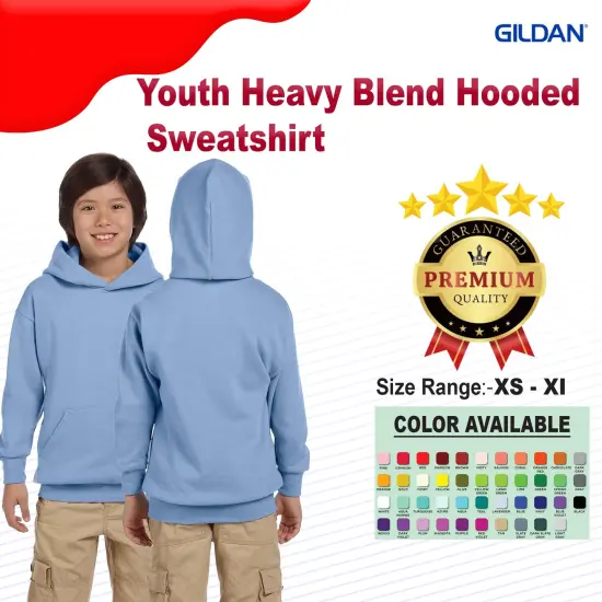 Gildan&reg; Youth Heavy Blend Hooded Sweatshirt Forest green {3}