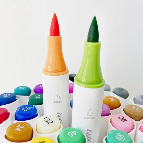 Alcohol Markers Brush Tip 48 Colors - Dual Tip {3}