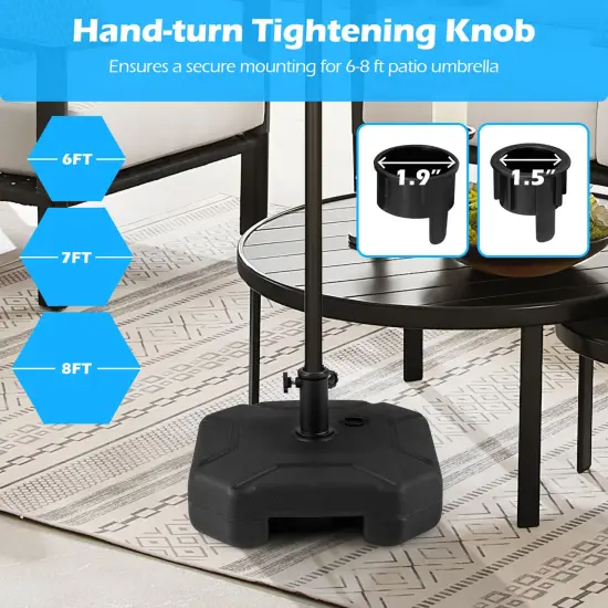 Black Metal Fillable Umbrella Base Stand for 6&ndash;8 ft Umbrellas {3}