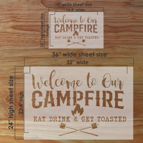Campfire Patio Sign Stencil | Fence Stencil | Outdoor Stencil | Designer Stencils | {4}