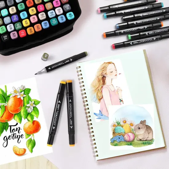 60 Colors Dual Tips Art Markers Set {5}