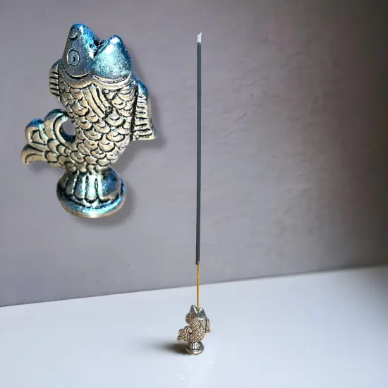 Minimalist German Silver Incense Stick Holder Agarbatti and Dhoop Ash Catcher Mess Free Incense Burner Tray for Temple Living Room Decoration Housewarming Gift {7}