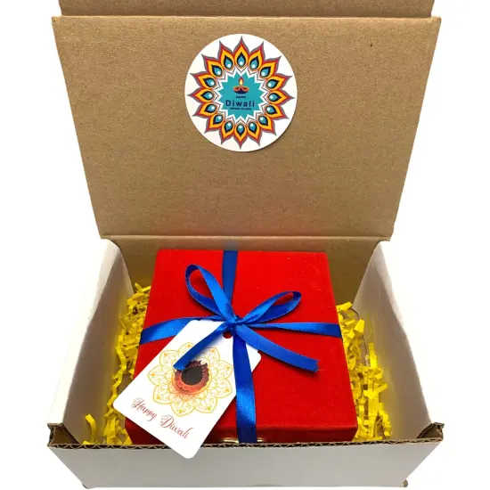 Diwali Gift Hamper German Gold Silver Plated Round Bowl and Spoon with Velvet Box Diwali Gift Item Festive Diwali Pujan Home Decorative Bhog Bowl for Employees Friends Relative {5}