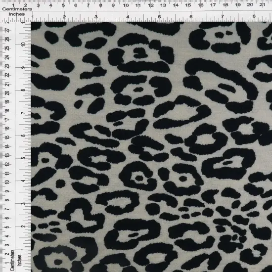 1 Yard French Terry Knit Fabric Animal Jaguar Cheetah Leopard Print 58/60" Width HGREY {4}