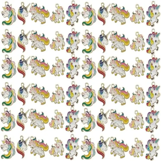 Enamel Cloud Charms, Set of 10 {1}