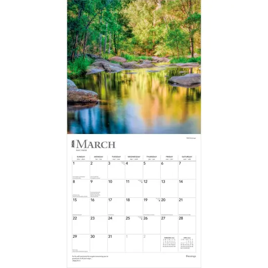 Blessings | 2026 12 x 24 Inch (Hanging) Monthly Square Wall Calendar | Plastic-Free {3}