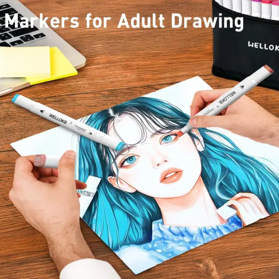 100 Colors Dual Tip Art Markers {3}