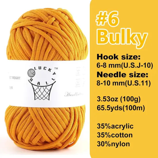 100g Yarn for Crocheting and Knitting (Pumpkin Yellow) {2}