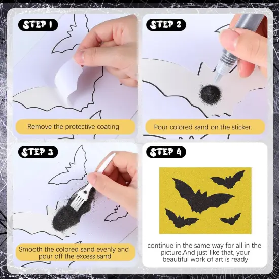 30 Sets Halloween Sand Art Kits for Kids DIY Craft Pumpkin Witch {3}