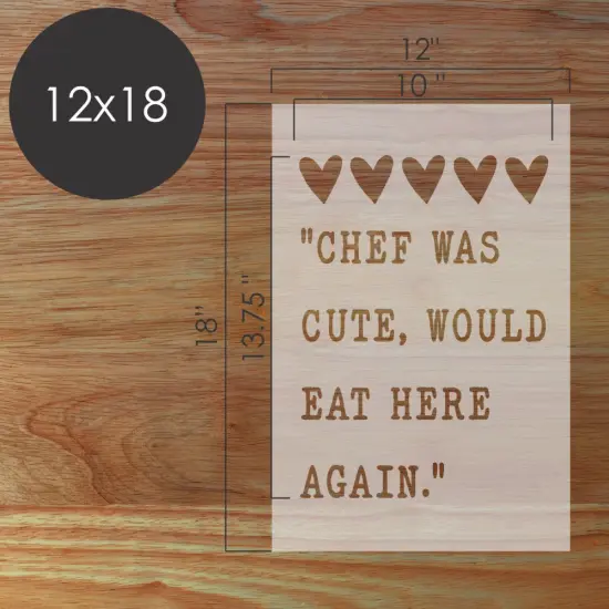 Chef Was Cute Poster Art Stencil | DIY Stencil | Chalkboard Stencil | Wall Art Stencil | Designer Stencils | {4}