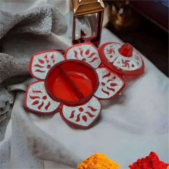 Lotus Haldi Kumkum Holder, Thamboolam, Pooja Favor, Diwali Gift, Diwali Favor, Deewali Decor, Haldikumkum Plate, Pooja Return Gift {3}