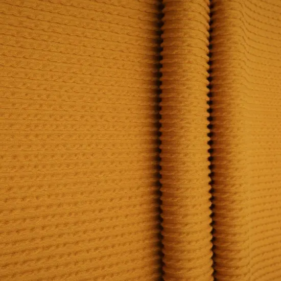 1 Yard Double Knit Cozy Fabric 240 GSM, 77% Polyester 18% Rayon 5% Spandex Blend 56/57" Width MUSTARD {2}