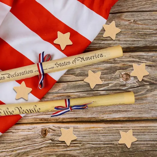 100 Pcs Patriotic Mini Wood Star for Craft {2}