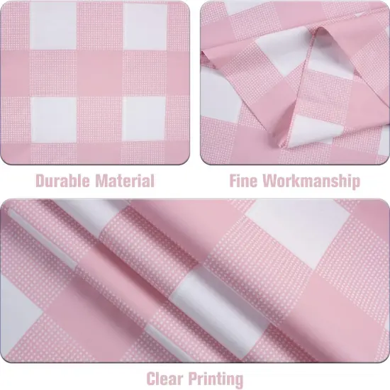 3 Packs Pink and White Checkered Tablecloths {2}