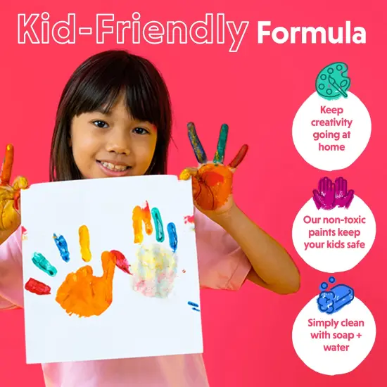 Acrylic Paint Set for Adults and Kids - 24 Pack of 12mL Paints with 3 Art Brushes, Non-Toxic Craft Paint for Easter Eggs, Ceramic Rock Paint - Art Supplies {4}