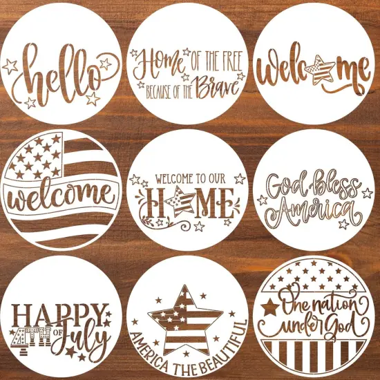 Patriotic Welcome Stencils (Independence Day) {1}