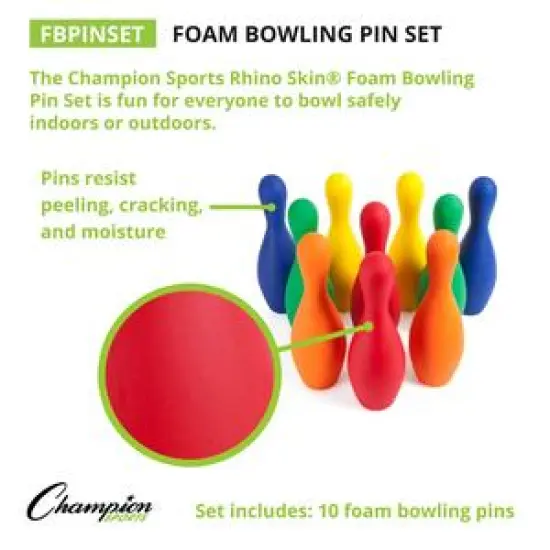 Colored Foam-Coated Bowling Pin Set {3}
