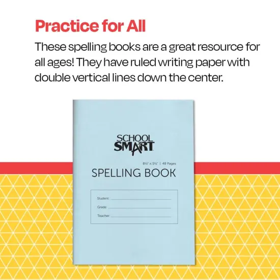 School Smart Spelling Blank Book, 5-1/2 x 8-1/2 Inches, 48 Pages, Pack of 24 {4}