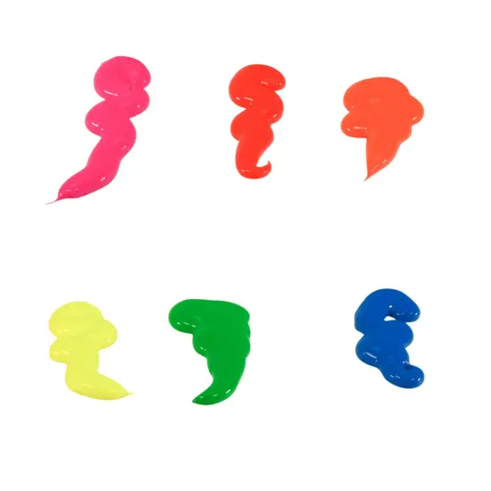 Sax Versatemp Premium Deluxe Tempera Paint, 1 Pint Bottles, Assorted Fluorescent Colors, Set of 6 {7}