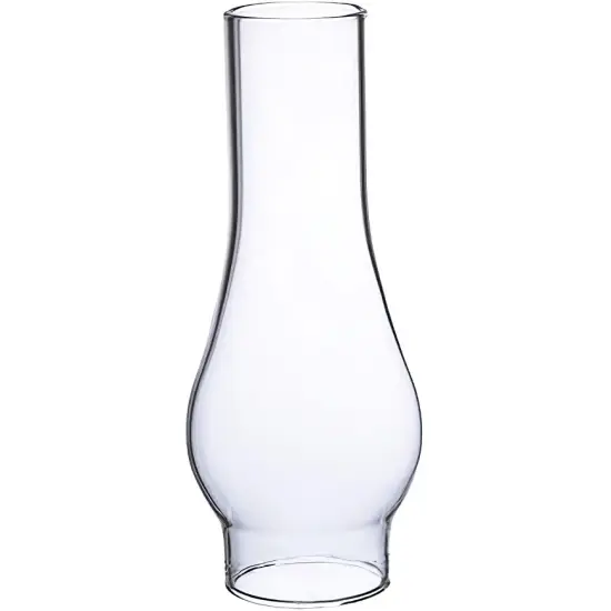 Clear Glass Lamp Chimney, Replacement Hurricane Globe Measures 1 3/8 Inch Diameter Base x 6 3/4 Inches High for Oil or Kerosene Lanterns {3}
