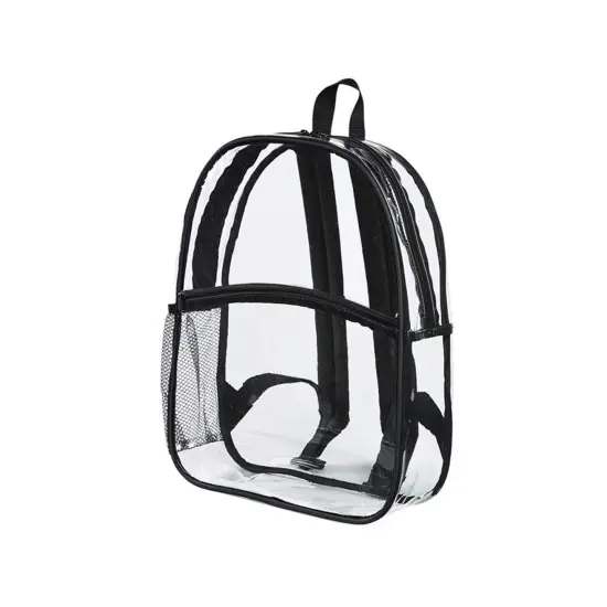 BAGedge&reg; Clear PVC Stadium Backpack with Padded Straps Zipper and Mesh Pockets {7}