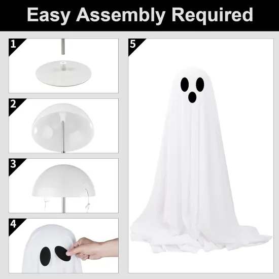 2 Packs Light Up Ghost-Lighted Spooky Ghost Decor {3}