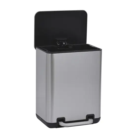 6 Liter(1.58 Gallon) Small Trash Can with Plastic Inner Buckets Silver {3}