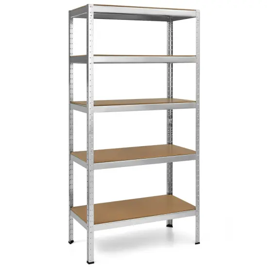 5 Tier Garage Storage Shelf Heavy Duty Steel Rack with Adjustable MDF Shelves for Home and Shop Black {7}