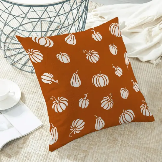 Set of 2 Fall Pillow Covers 18 x 18 Inch(VBurnt Orange) {4}