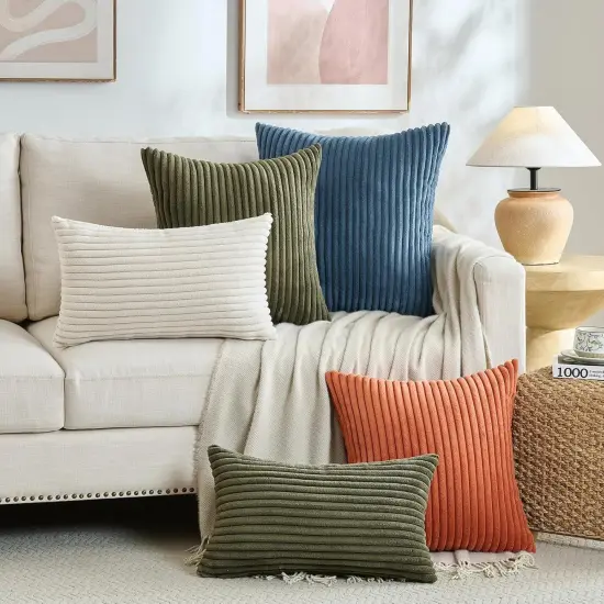 Set of 2 Burnt Orange Fall Decorative Throw Pillow Covers 20x20 Inch {5}