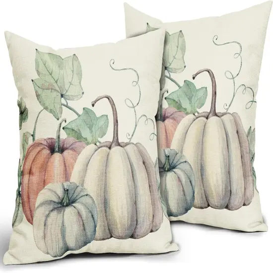 Set of 2 Fall Decor Pillow Covers 18x18 Inch {2}