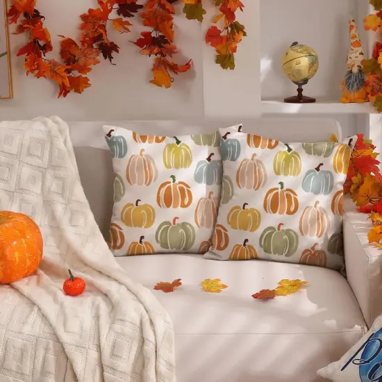 Set of 2 Fall Pillow Covers 18x18 inch {3}