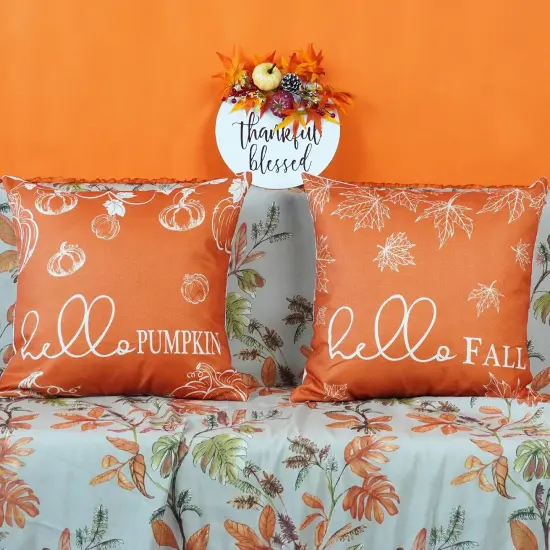 Set of 2 Fall Throw Pillow Covers 20x20 {2}