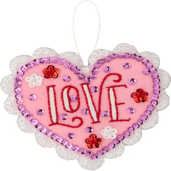 Bucilla Felt Ornaments Applique Kit Set Of 4-Heartfelt Treasures {4}
