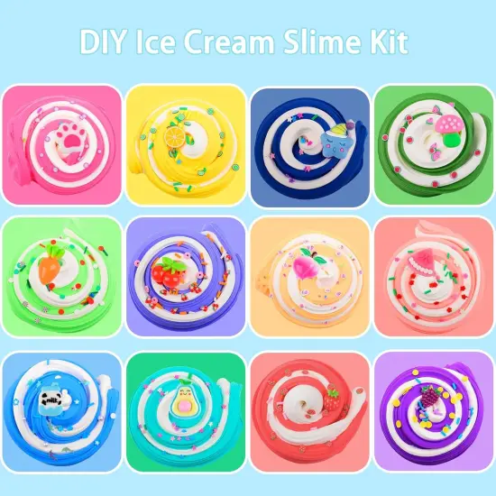 12 Pack Butter Slime Kit with Sprinklers and Charms {5}