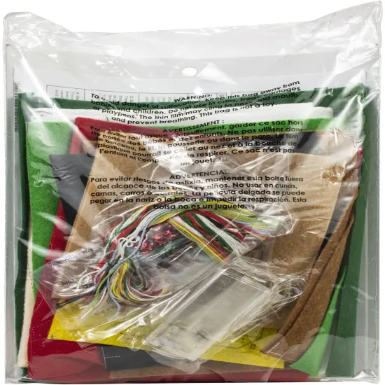 Bucilla Felt Stocking Applique kit 18" Long-Santa Is Here W/Lights {4}