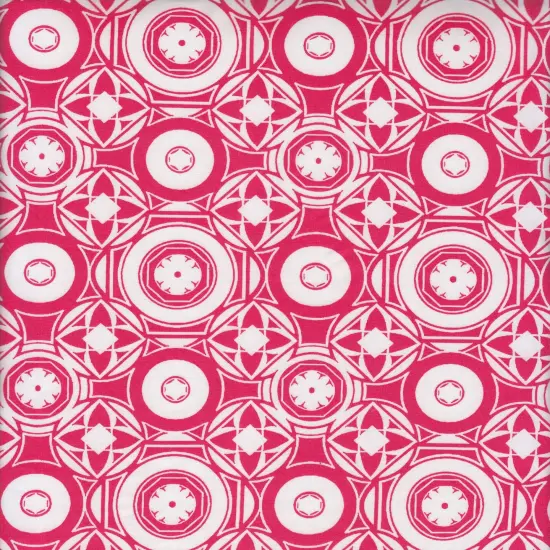 1 Yard DTY Geo Print Knit Fabric 190 GSM, 58/60&Prime; Wide Polyester Spandex Blend FUCHSIA {4}