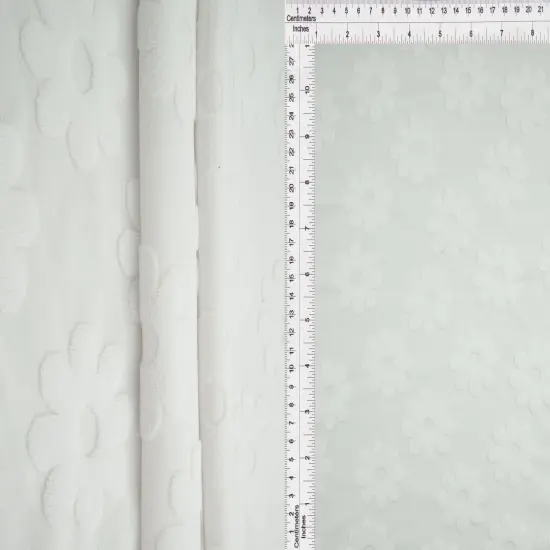 1 Yard Daisy Floral Towel Jacquard Knit Fabric 250 GSM, 58/60&Prime; Wide Polyester Spandex Blend SAGE {8}