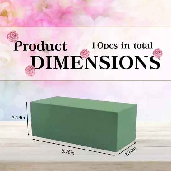 Floral Foam Bricks,Florist Foam Green Wet Blocks Supplies for Flower Arrangement DIY Craft,Pack of 10 {2}