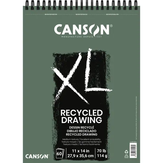 Canson XL Recycled Drawing Pad 11"X14"-Wire Bound, 60 Sheets {1}