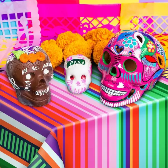 2 Pcs Mexican Fiesta Tablecloth Mexican Striped Serape Blanket Tablecloth Cinco De Mayo Carnival Party Covers for Festive Wedding Birthday Party Decoration, 51.2 x 86.6 Inch {4}