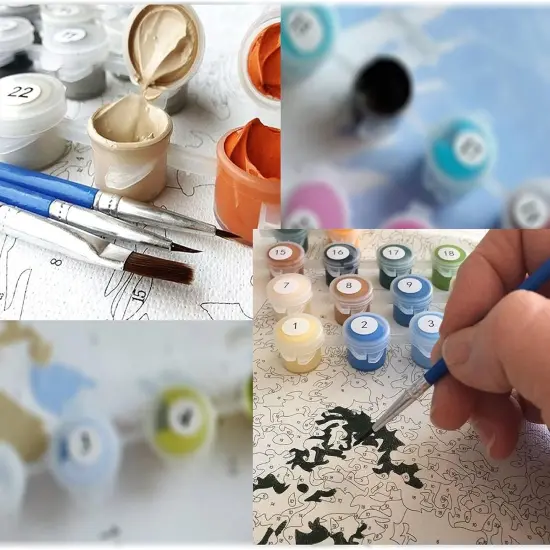 Paint by Numbers for Adults, DIY Oil Painting by Number Kits, Butterfly & Lady at Seaside, 16 x 20 inch (Flying Butterflies, without Frame) {4}