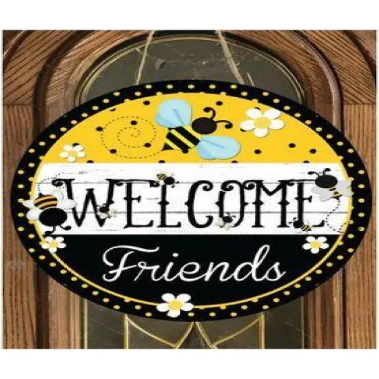 Welcome Friends Bumblebee Sign {4}