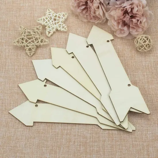 10pcs Blank Wooden Plaque Arrow Shape {4}
