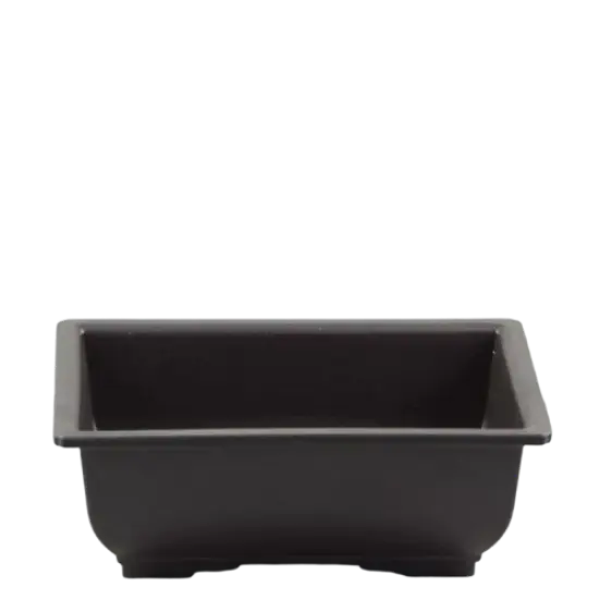2 Rectangular Plastic Bonsai / Succulent Pots 7.75"x 5.75"x 2.75" - Dark Brown {1}