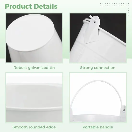 16 Pcs White Mini Buckets {3}
