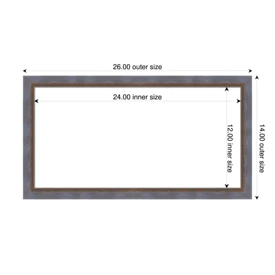 Two Tone Framed Dry Erase Magnetic Board Blue Copper {4}