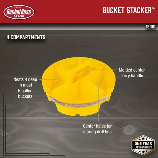 1 Pack of Bucket Stacker Organizer - Yellow {2}