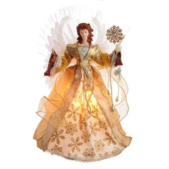 Fiber-Optic Gold Angel Treetop - 18 Inch {4}
