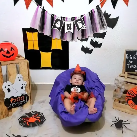 Halloween High Chair Banner - Spooky Baby First Birthday Decorations {3}